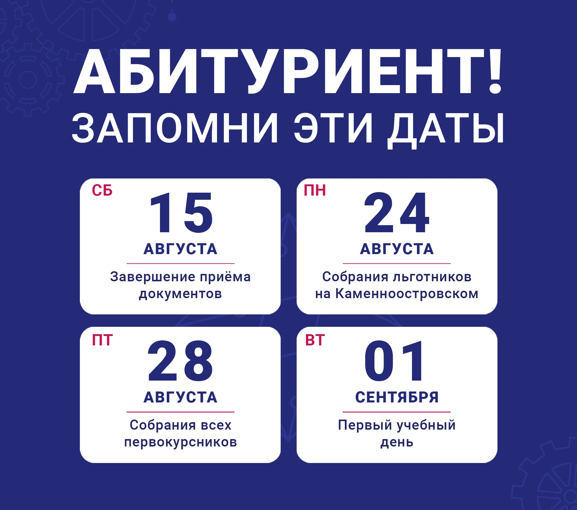 Важные даты
